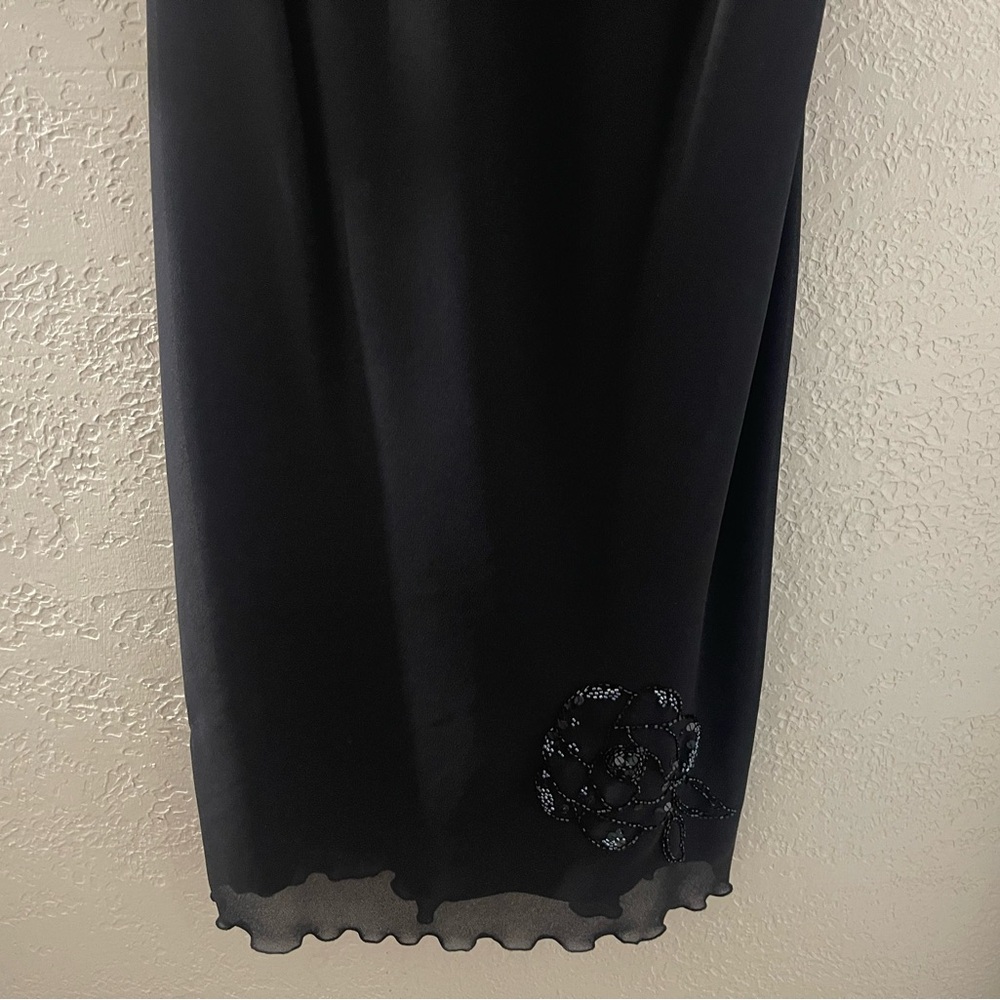 Robbie Bee VTG Black Beaded Cocktail Sleeveless Dress w/Elegant Design Size 12‎ - Picture 3 of 10